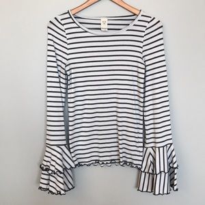 We The Free Bell Sleeve Striped Top